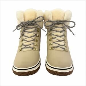 Size 8.5 Pajar Canada Waterproof Shearling Snow Boots Womens  Beige Winter -30°C